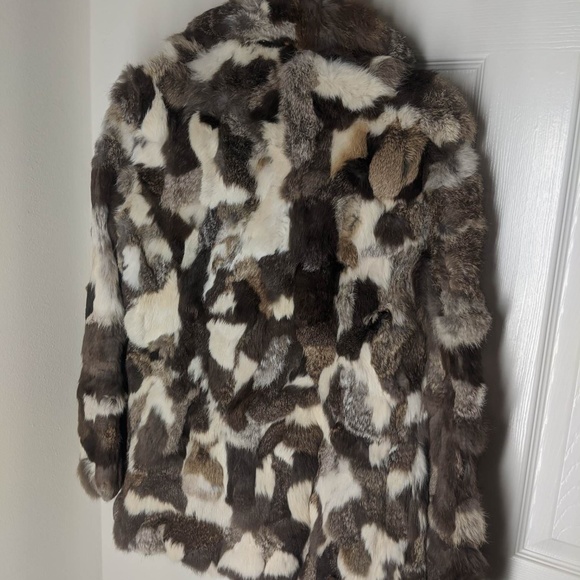 Vintage 70's Glam Rabbit Patchwork Fur Blazer coat - Picture 3 of 8